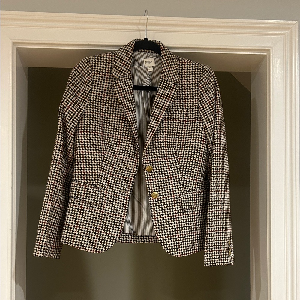 J. Crew Women's Houndstooth Blazer - Black and Brown